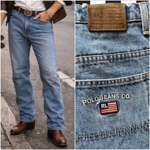 Polo Ralph Lauren Bootcut Jeans Men’s 38X34 Blue Denim Cowboy USA